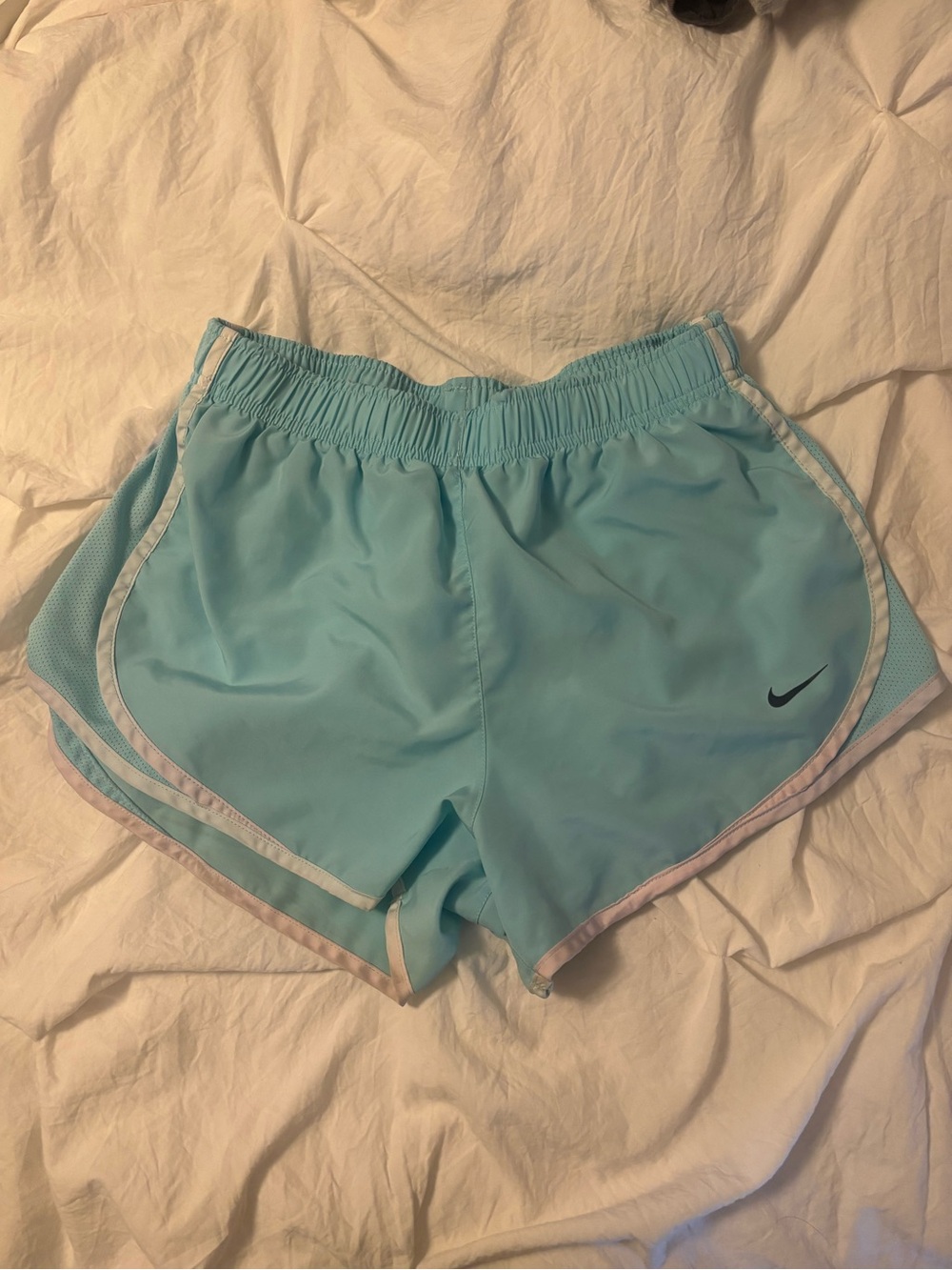 Nike Women's Aqua Athletic Running Shorts with White Trim
